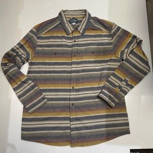 Marsh Wear "Ride the Tide" Striped Long Sleeve Button Down Shirt - Large